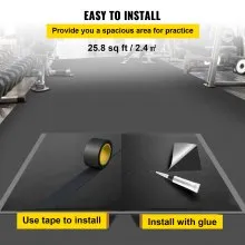 Pista de baile VEVOR, rollo de pista de baile de 6.6 x 3.9 pies, pista de baile de vinilo de PVC de 0.06 pulgadas de grosor, pista de baile portátil reversible negra/gris, suelo de baile antideslizante, pista de baile de ballet para jazz, pop, estilo lírico