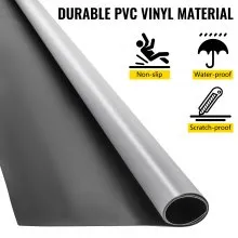 VEVOR Rollo de piso de baile portátil, 6.6x15.7 pies, piso de baile de práctica, piso de baile de PVC de 1.5 mm de espesor, piso de baile enrollable gris / negro, piso de baile antideslizante y resistente al desgaste, fácil limpieza para ballet