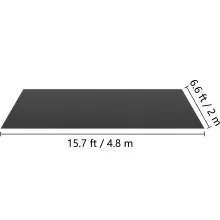 VEVOR Rollo de piso de baile portátil, 6.6x15.7 pies, piso de baile de práctica, piso de baile de PVC de 1.5 mm de espesor, piso de baile enrollable gris / negro, piso de baile antideslizante y resistente al desgaste, fácil limpieza para ballet