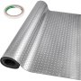 VEVOR - Alfombrilla para suelo de garaje, rollo para suelo de garaje, 3,9 x 6,5 pies, vinilo de PVC plateado antideslizante