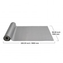 VEVOR - Alfombrilla para suelo de garaje, rollo para suelo de garaje, vinilo de PVC plateado antideslizante de 4,9 x 13 pies