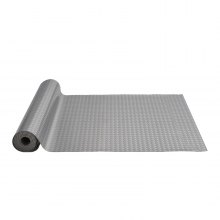 VEVOR - Alfombrilla para suelo de garaje, rollo para suelo de garaje, 4,9 x 19 pies, vinilo de PVC plateado antideslizante