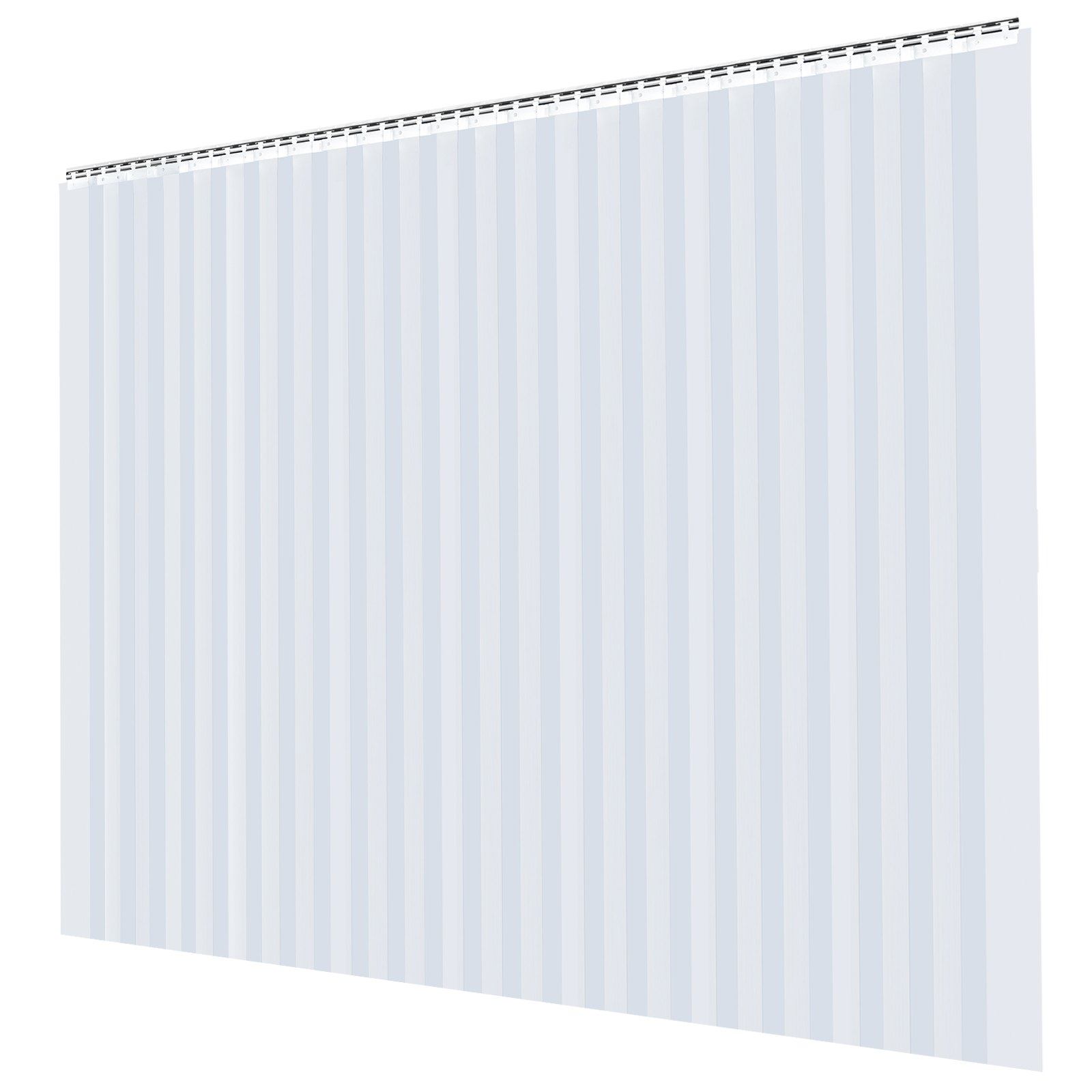 VEVOR - 24 cortinas de plástico para puerta de 8 x 7 pies (ancho x alto), 2 mm de grosor, tiras de vinilo para puerta, tiras de cortina para puerta con superposición de 5 cm, para puertas de congelador, puertas de almacén