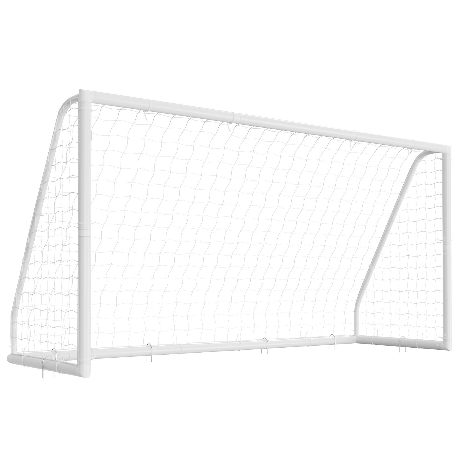VEVOR Portería de Fútbol 3,65 x 1,82 m, Tubos de PVC, con Red de PE, Resistente a la Intemperie, Portátil, con Objetivo y Conos, para Entrenamiento en Jardín, Exterior, para Niños y Adultos, Blanco