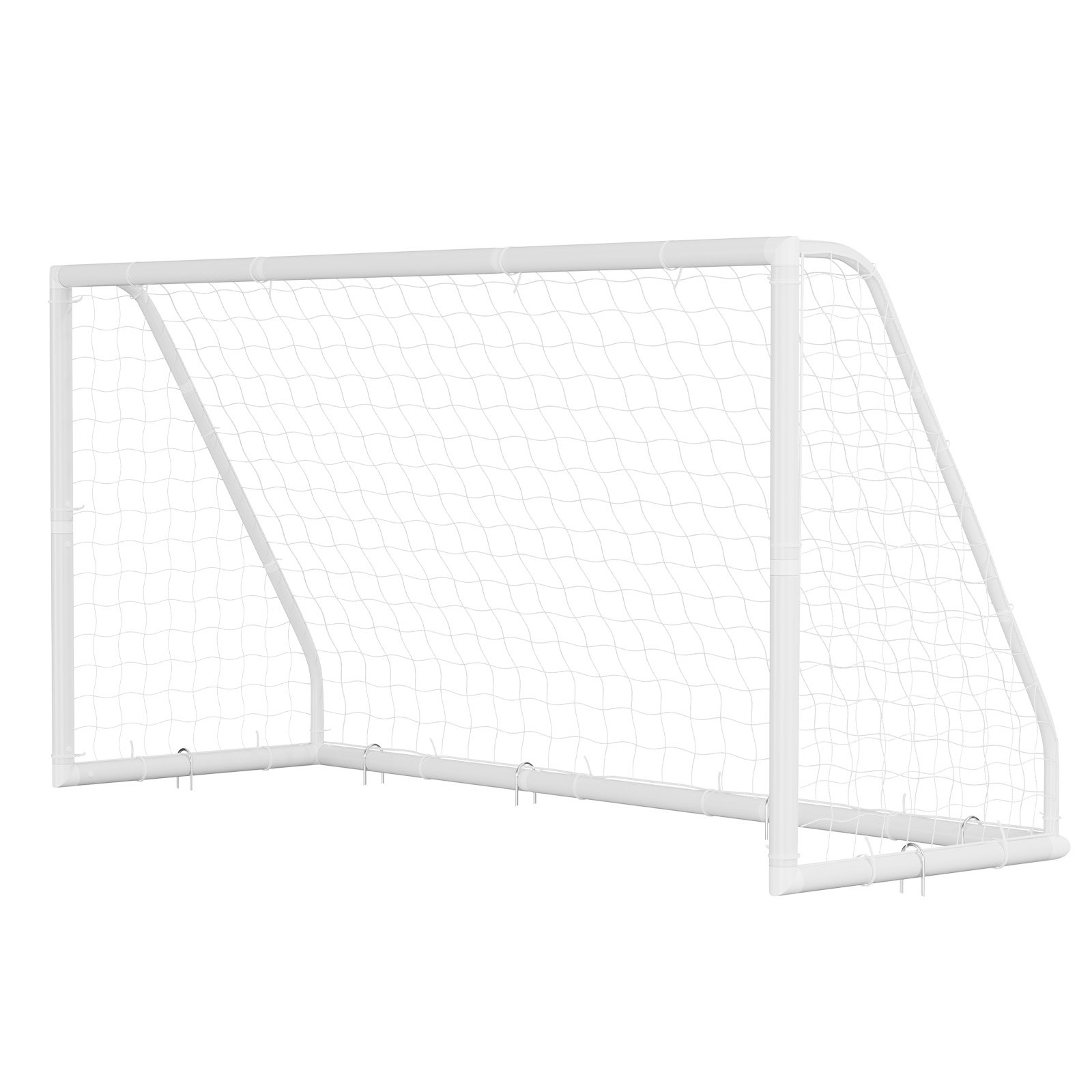 VEVOR Portería de Fútbol 3,65 x 1,82 m, Tubos de PVC, con Red de PE, Resistente a la Intemperie, Portátil, con Objetivo y Conos, para Entrenamiento en Jardín, Exterior, para Niños y Adultos, Blanco