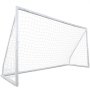 Portería de fútbol portátil VEVOR con marco y red blancos duraderos, perfecta para entrenar en el patio.