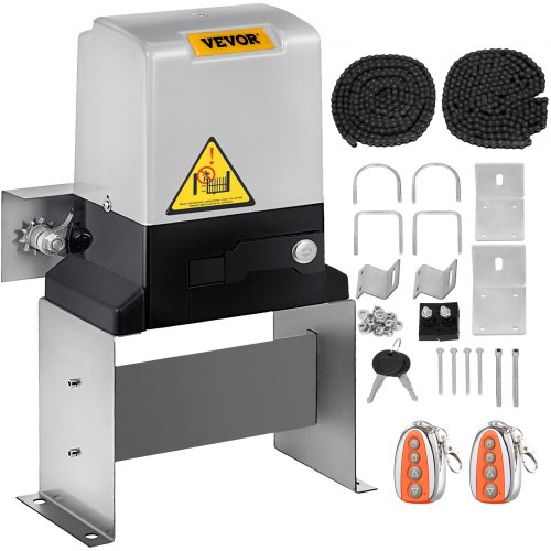 VEVOR - Abridor automático de portones corredizos de 620 kg con 2 controles remotos, kit de herrajes para seguridad, velocidad de movimiento de 13 m/min, motor eléctrico para portón corredizo de entrada