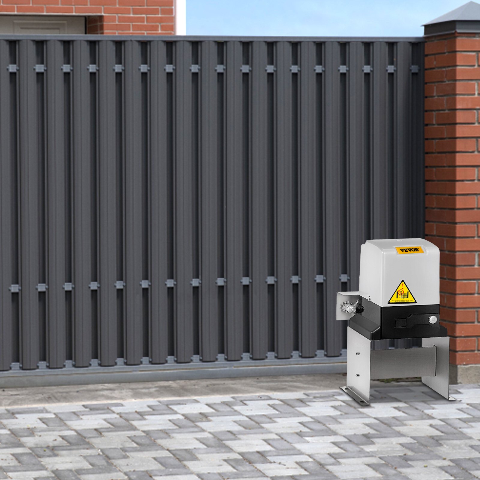 VEVOR - Abridor automático de portones corredizos de 620 kg con 2 controles remotos, kit de herrajes para seguridad, velocidad de movimiento de 13 m/min, motor eléctrico para portón corredizo de entrada