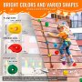 VEVOR 32 presas de escalada en roca, rocas de varios tamaños y colores para niños y adultos, presas para muro de escalada con cuerda de escalada de colores y accesorios de montaje, agarres para muro de escalada para interiores y exteriores
