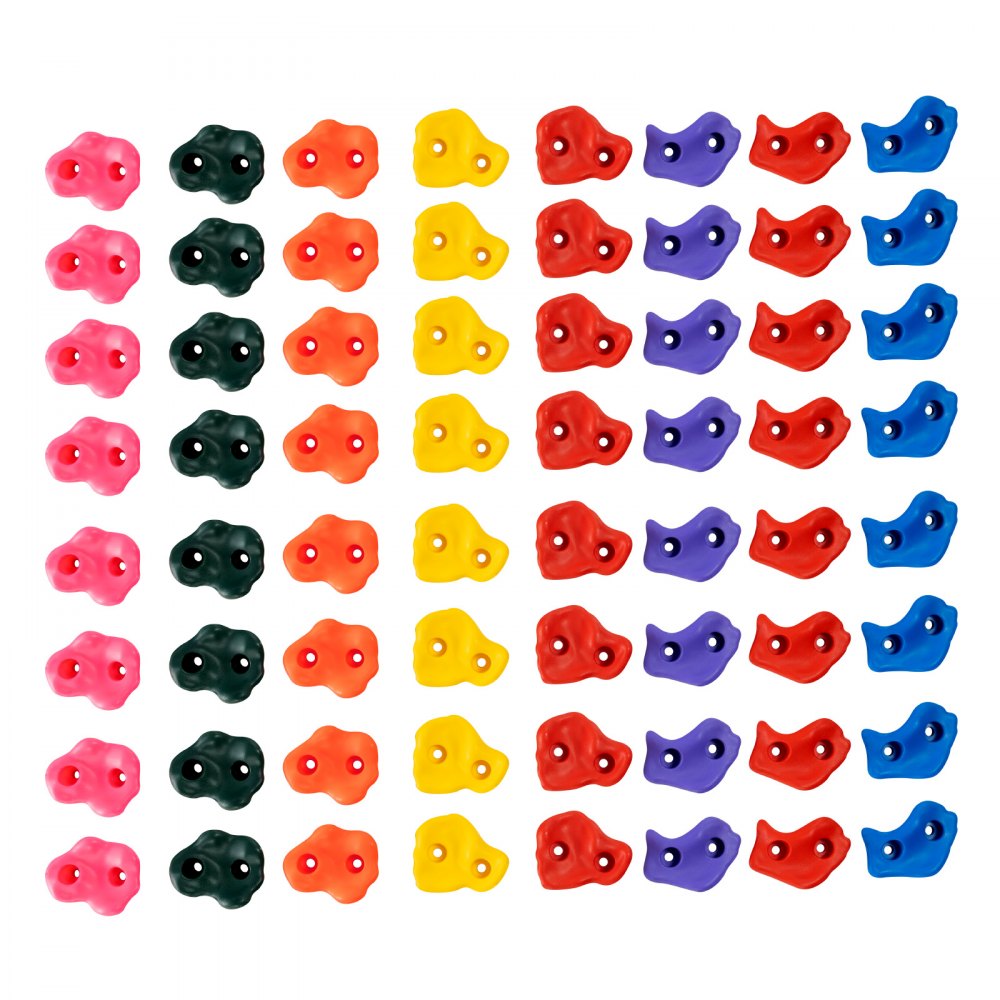 VEVOR 72 Presas de Escalada, Presas de Escalada Multitamaño y Multicolor para Niños y Adultos, Presas con Accesorios de Montaje, Agarres para Pared de Escalada para Juegos Infantiles Interiores y Exteriores