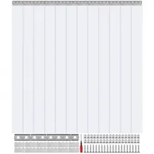 VEVOR Cortina de tiras, 96 pulgadas de alto x 72 pulgadas de ancho, 0,08 pulgadas de grosor, 12 piezas de cortina de puerta de tiras de PVC transparente, cortina de congelador, tiras de plástico para