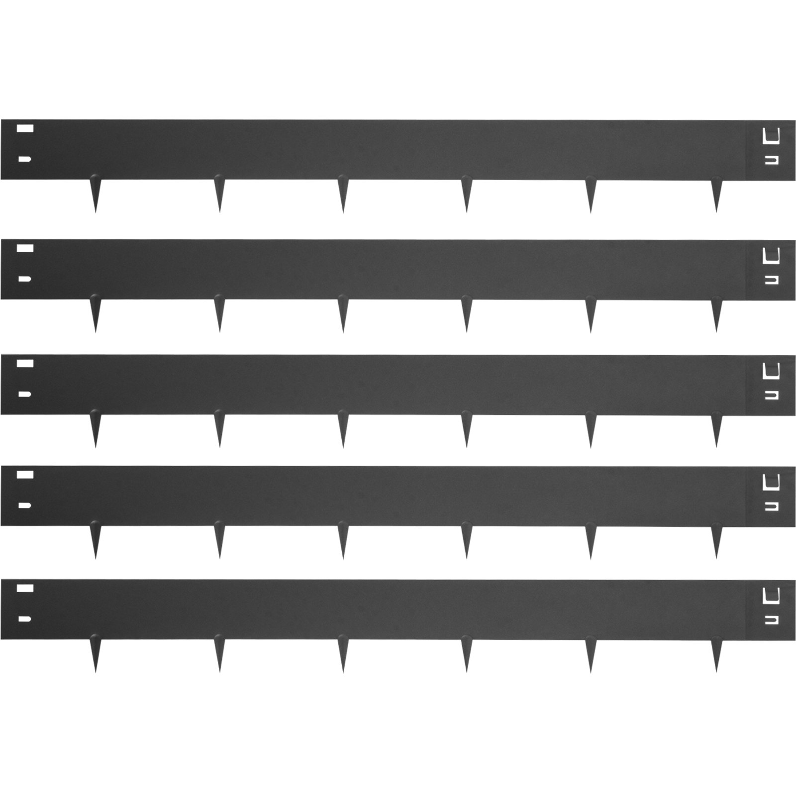 VEVOR Borde de acero para césped, 5 piezas de borde de metal para paisaje, borde de borde de jardín de 3 x 39 pulgadas, borde de paisaje de acero galvanizado flexible, borde de metal para paisajismo de 16.25 pies de longitud, borde de césped negro para jardín