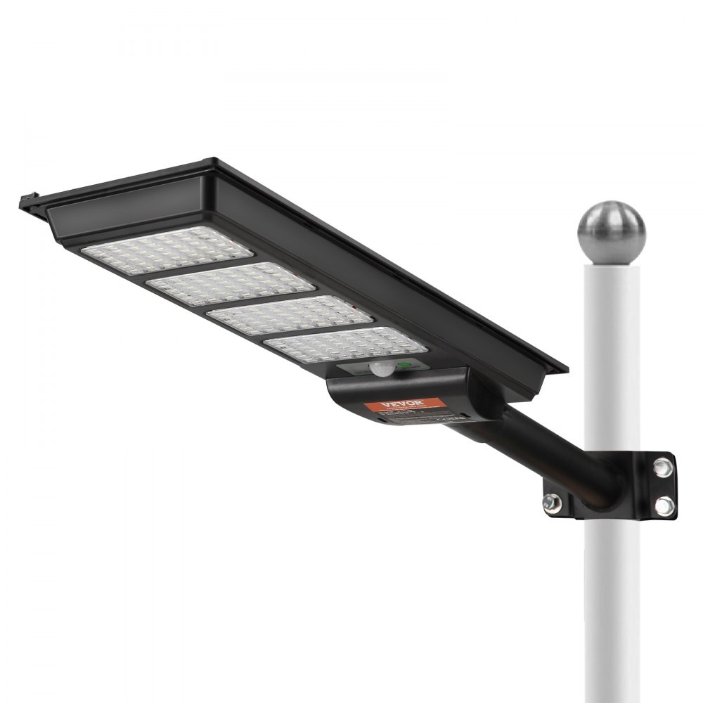 VEVOR Luz de calle solar de 400 W, 800 lm, luces de inundación solares LED para exteriores con control remoto por infrarrojos, lámpara de sensor de movimiento solar de seguridad impermeable IP66 para jardín, patio, hogar, camino, garaje, estacionamiento