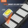 VEVOR Luz de calle solar de 400 W, 800 lm, luces de inundación solares LED para exteriores con control remoto por infrarrojos, lámpara de sensor de movimiento solar de seguridad impermeable IP66 para jardín, patio, hogar, camino, garaje, estacionamiento