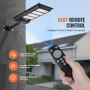 VEVOR Luz de calle solar de 400 W, 800 lm, luces de inundación solares LED para exteriores con control remoto por infrarrojos, lámpara de sensor de movimiento solar de seguridad impermeable IP66 para jardín, patio, hogar, camino, garaje, estacionamiento