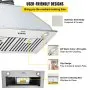VEVOR Campana extractora de inserción, 800 CFM de 3 velocidades, ventilación de cocina integrada de acero inoxidable de 30 pulgadas con control de botón, luces LED, filtros deflectores, convertible con conducto/sin conducto, certificación ETL