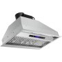 Campana extractora insertable VEVOR de acero inoxidable con pantalla LED y controles táctiles.