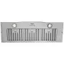 Campana extractora insertable VEVOR con acabado en acero inoxidable, luces LED duales y controles mediante botón.