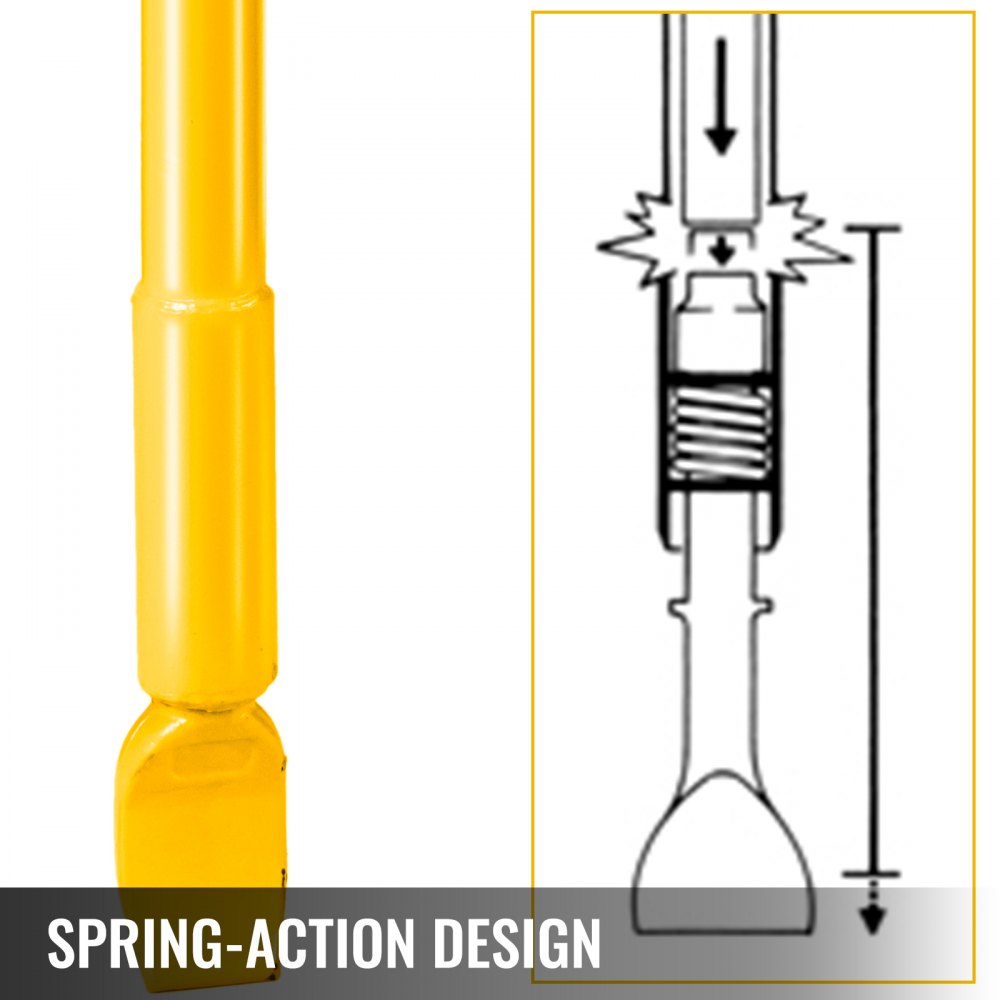 VEVOR Martillo deslizante para neumáticos de acero fundido, martillo deslizante de 1,5 pulgadas de diámetro, martillo deslizante para romper neumáticos de 50 pulgadas de longitud, barra para romper neumáticos amarilla, destalonador de alta resistencia, para remolque de camión de coche