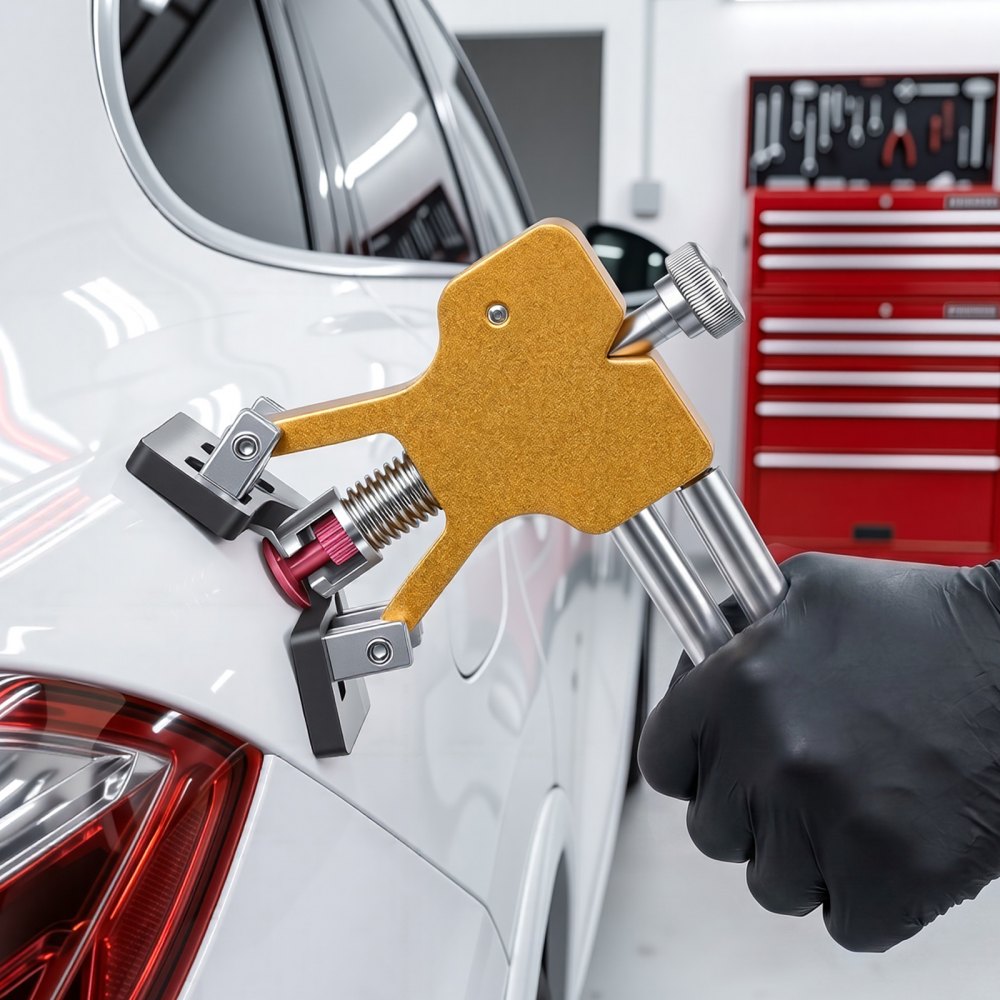 VEVOR Varillas de Eliminación de Abolladuras sin Pintura, 89 uds, con Extractor Dorado, Lengüetas Extractoras de Pegamento, para Eliminación de Abolladuras Automáticas, las Menores, las de Puertas