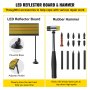 VEVOR Herramienta de eliminación de abolladuras, 89 piezas de herramientas de reparación de abolladuras sin pintura, kit de reparación de abolladuras de coche con tablero deflector LED, lengüetas extr