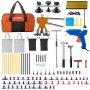 VEVOR Herramienta de eliminación de abolladuras, 98 piezas de herramientas de reparación de abolladuras sin pintura, kit de reparación de abolladuras de coche con tablero deflector LED, lengüetas extractoras de pegamento, kit de extracción de abolladuras para eliminación de abolladuras automáticas, abolladuras menores, abolladuras de puertas y daños por granizo