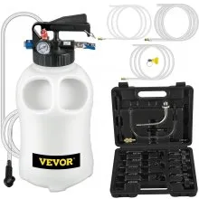 Bomba de líquido de transmisión VEVOR, dispensador de sistema de recarga ATF manual de 2 vías, extractor de aceite y líquido de 10 litros de gran capacidad, juego de herramientas de bomba de líquido de transmisión automática con adaptadores de llenado ATF de 14 piezas