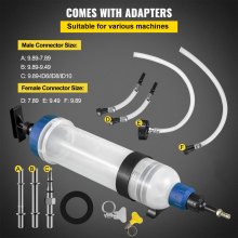 VEVOR Bomba de fluido de transmisión Dispensador manual de sistema de recarga ATF, extractores de aceite y líquido de 1,5 litros de gran capacidad, juego de herramientas de bomba de fluido de transmisión automática con adaptadores de llenado ATF