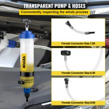 VEVOR Bomba de fluido de transmisión Dispensador manual de sistema de recarga ATF, extractores de aceite y líquido de 1,5 litros de gran capacidad, juego de herramientas de bomba de fluido de transmisión automática con adaptadores de llenado ATF