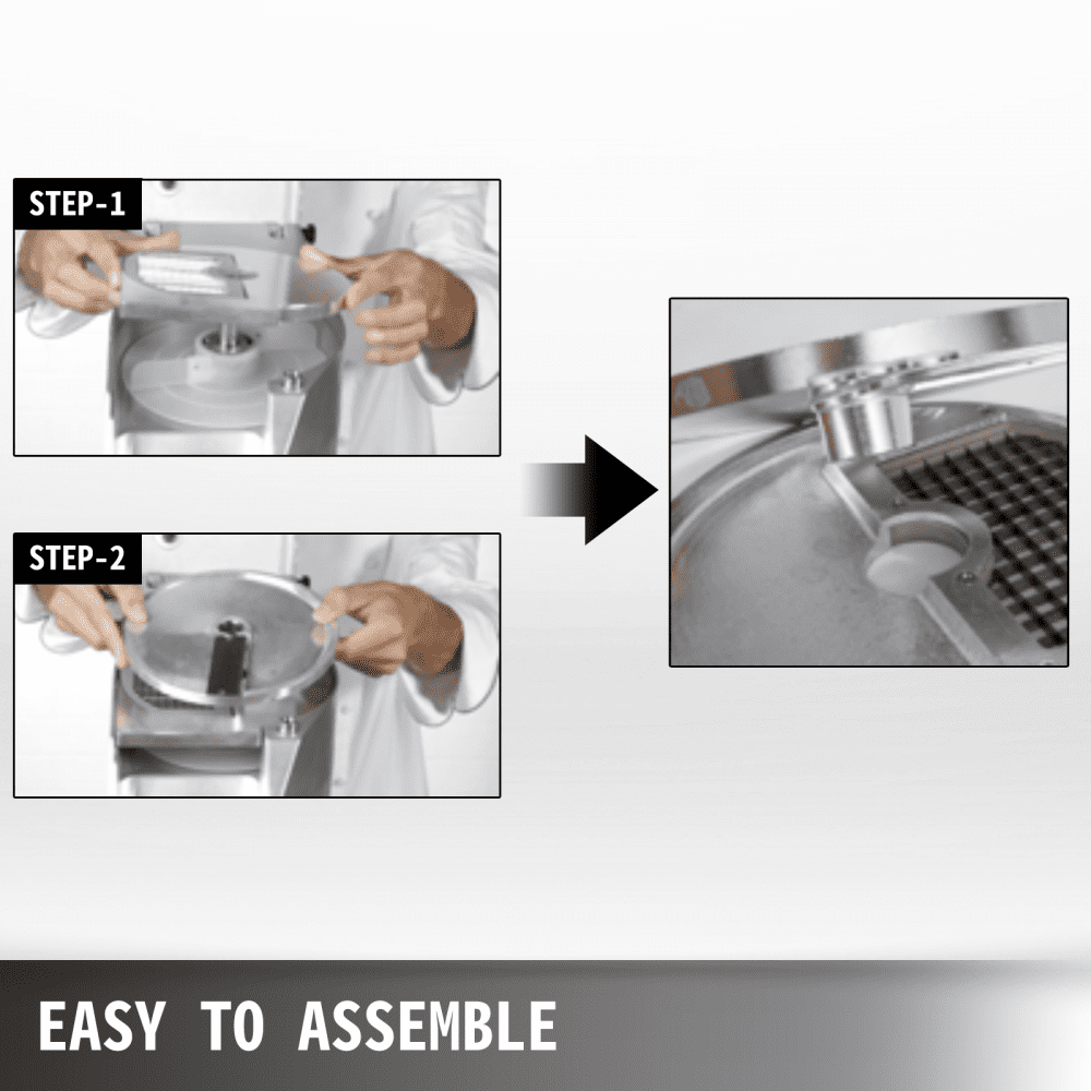 VEVOR Cubicing Grid 0.4"x0.4" Dices, Disco cortador de vegetales 420 Cuchillas de acero inoxidable, Accesorio para cortador de vegetales, Material de aleación de aluminio Discos de procesador de alimentos, para cortar papas Zanahorias Pepinos