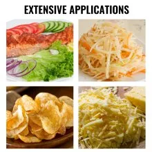 VEVOR Cortadora Verduras Rallador de queso rotatorio mandolina de vegetales rotativa mandolina de queso manual con 5 conos de corte de acero