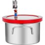Cámara de vacío VEVOR con olla de acero inoxidable y tapa transparente, con manómetro.
