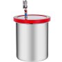Cámara de vacío VEVOR con sello rojo y accesorio para manómetro.