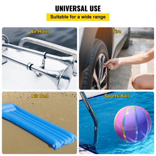 VEVOR Compresor de aire de bocina de tren de 12 V con tanque 150 PSI Compresor de aire para automóvil Inflador de neumáticos portátil con tanque de 6 litros 1.6 galones para llantas de autocaravana de bocinas de tren