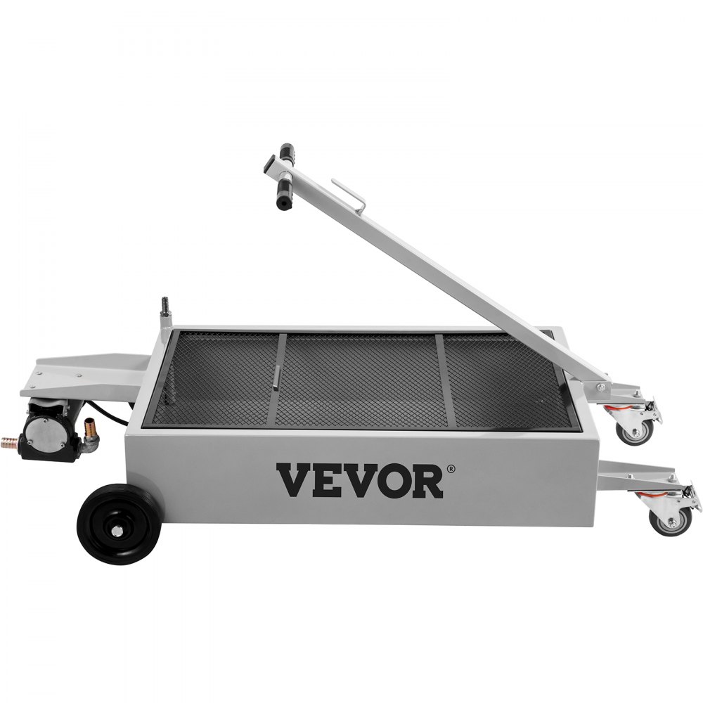 VEVOR Bandeja de drenaje de aceite Tanque de drenaje de aceite de 15 galones, Bandeja de drenaje de aceite de perfil bajo de 57 L, Bandeja de cambio de aceite de gran capacidad, mano plegable, con bomba eléctrica, manguera, ruedas giratorias para drenaje de aceite de automóviles, SUV, camiones