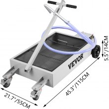 VEVOR Bandeja de drenaje de aceite Tanque de drenaje de aceite de 15 galones, Bandeja de drenaje de aceite de perfil bajo de 57 L, Bandeja de cambio de aceite de gran capacidad, mano plegable, con bomba eléctrica, manguera, ruedas giratorias para drenaje de aceite de automóviles, SUV, camiones