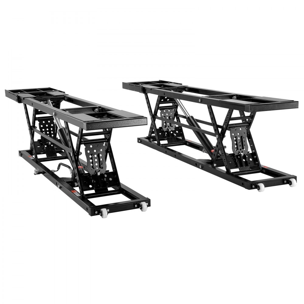Elevador de vehículos VEVOR, portátil, con capacidad de 3177 kg, con placas extendidas y altura máxima de 68 cm, de acero al carbono de alta resistencia con motor de 120 V, ideal para garajes, talleres y hogares.