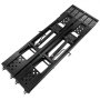 Elevador de vehículos portátil VEVOR, estructura de acero negro con cilindros hidráulicos y plataformas perforadas.