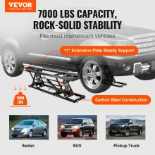 VEVOR Elevador de Autos, Elevador de Autos Portátil de 7,000 LBS de Capacidad, con Placas de Longitud Extendida, Altura Máxima de 26.8", Elevador de Camiones de Acero al Carbono de Alta Resistencia con Unidad de Alimentación de 120V, Elevadores de Gato para Autos para Talleres de Garaje en Casa