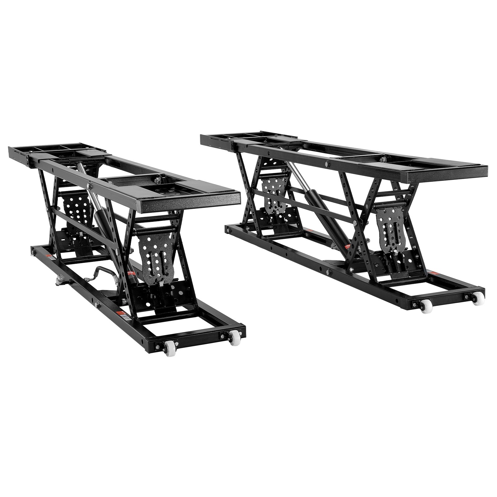 Elevador de vehículos portátil VEVOR con sistema hidráulico y soportes para ruedas para un fácil mantenimiento del vehículo.