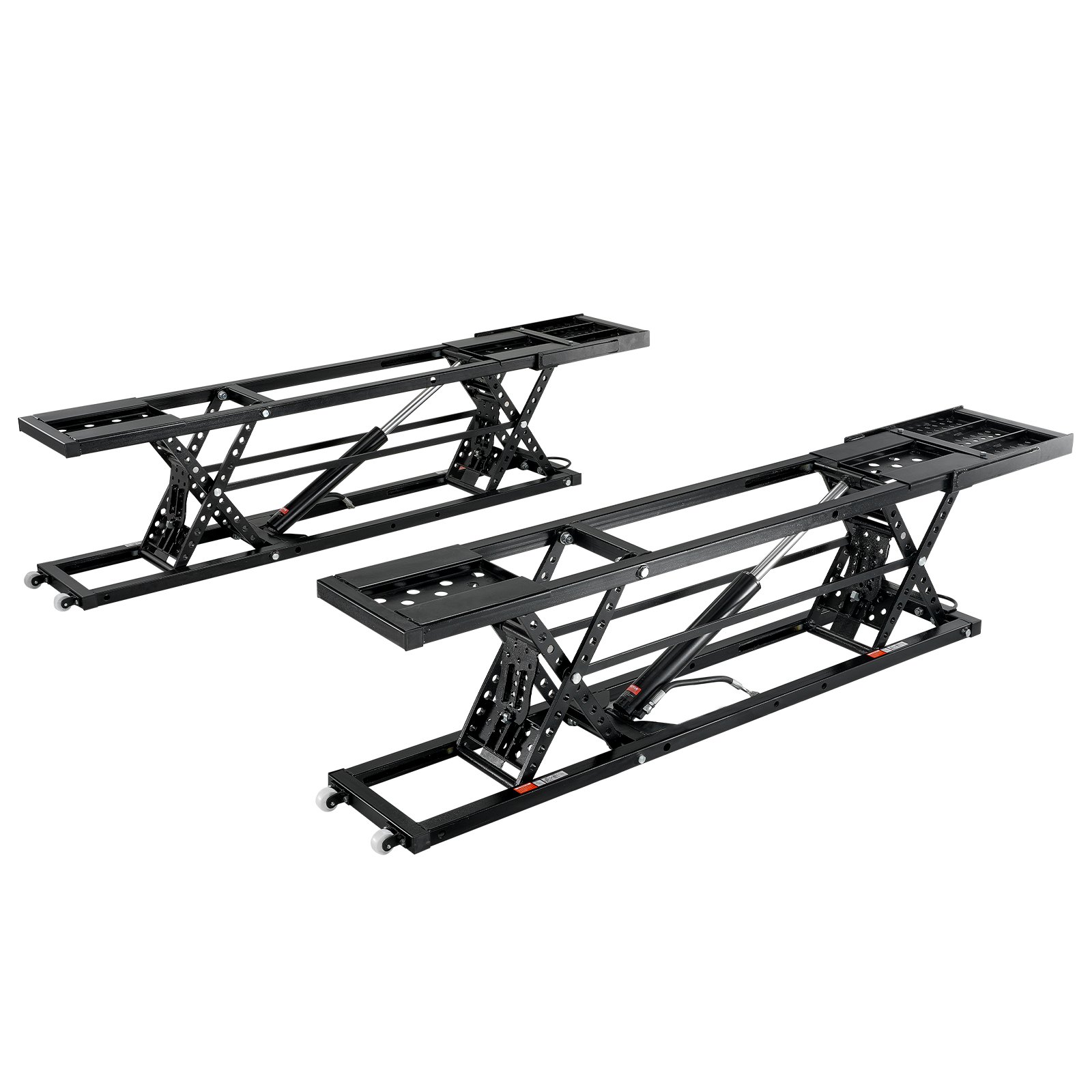 Elevador de vehículos VEVOR, portátil, con capacidad de 3177 kg, con placas extendidas y altura máxima de 68 cm, de acero al carbono de alta resistencia con motor de 120 V, ideal para garajes, talleres y hogares.