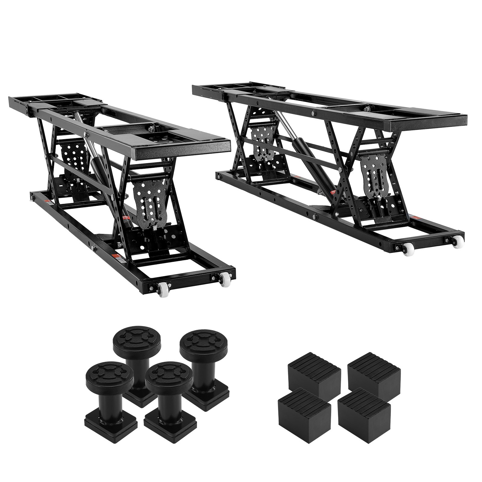 Elevador de vehículos VEVOR, portátil, con capacidad de 3177 kg, con placas extendidas y altura máxima de 68 cm, de acero al carbono de alta resistencia con motor de 120 V, ideal para garajes, talleres y hogares.