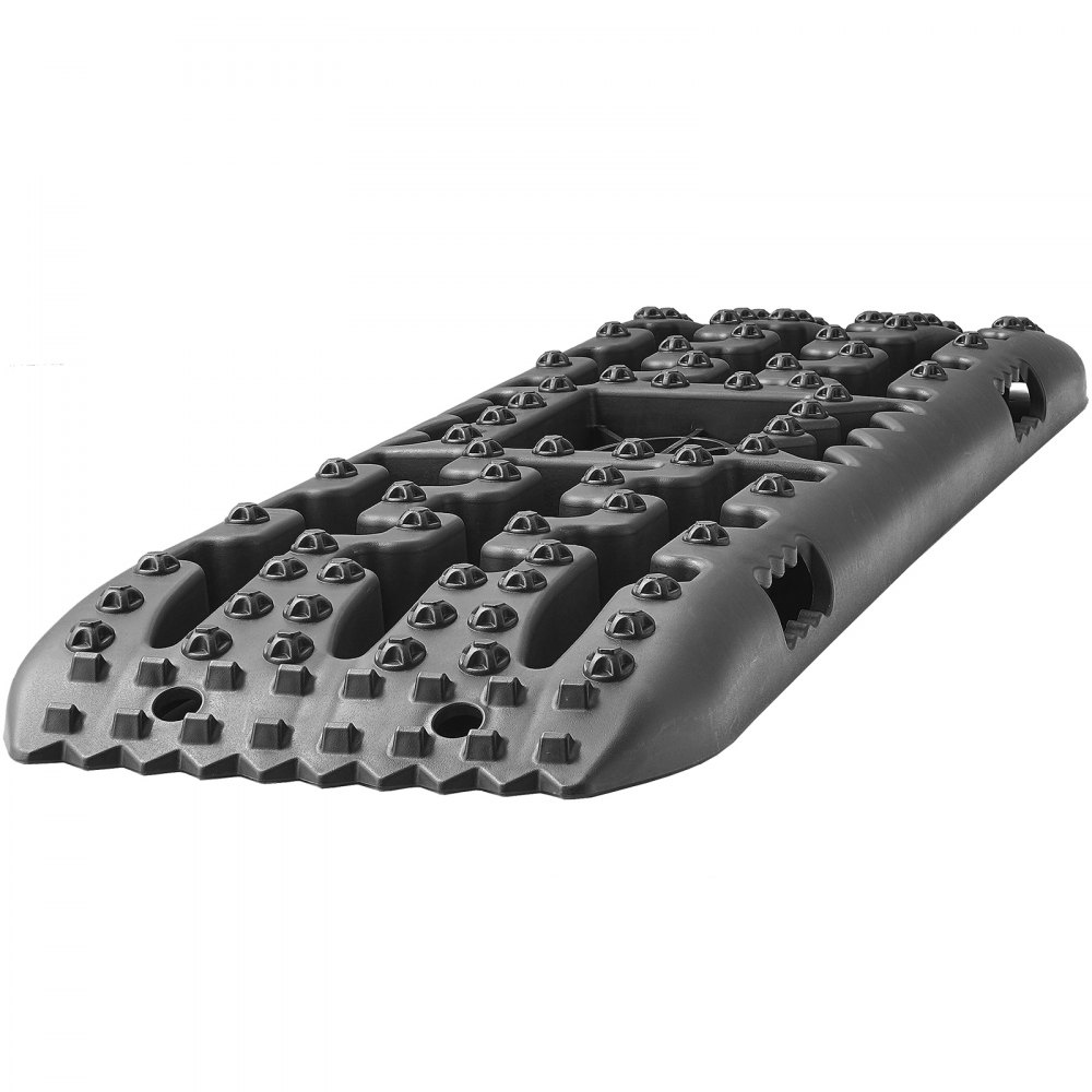 Tablas de tracción VEVOR de 10 toneladas con material PP, tablas de recuperación para vehículos todoterreno, coches, camionetas, SUV y autocaravanas. Par de alfombrillas de tracción para neumáticos en nieve, arena, barro y terrenos sueltos. Bolsa de almacenamiento larga, color negro.