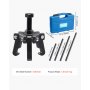 Kit extractor de equilibrador armónico VEVOR, extractor ajustable de 3 mordazas, compatible con la mayoría de los vehículos de modelos recientes. Juego de extractor de polea de 3 mordazas con 4 varillas de fuerza para extraer equilibradores armónicos sin desmontar el radiador.