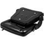 Asiento de carretilla elevadora VEVOR de cuero negro con respaldo ajustable y orificios de montaje.