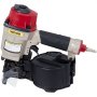 Clavadora de bobinas VEVOR con detalles en rojo y negro, mango ergonómico y etiqueta de advertencia.