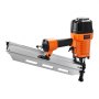 Clavadora neumática VEVOR para estructuras, de 80 a 120 PSI, de 2" a 3-1/2", con cabeza redonda completa de 21 grados, ajuste de profundidad sin herramientas y modos de gatillo duales, ideal para estructuras, cubiertas y pisos.