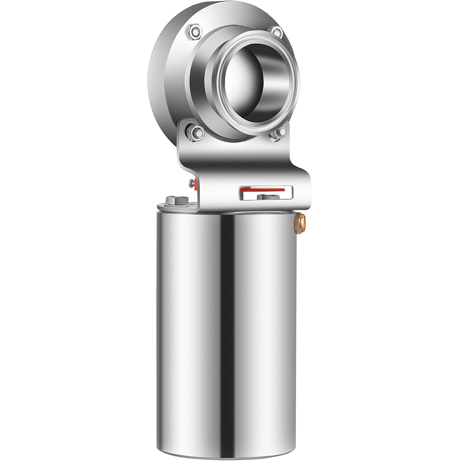 Válvula de mariposa neumática VEVOR, válvula sanitaria neumática de 2", válvula neumática de tres abrazaderas de acero inoxidable 304 de servicio pesado, mariposa neumática con sello de silicona con abrazadera de actuador neumático de acción simple