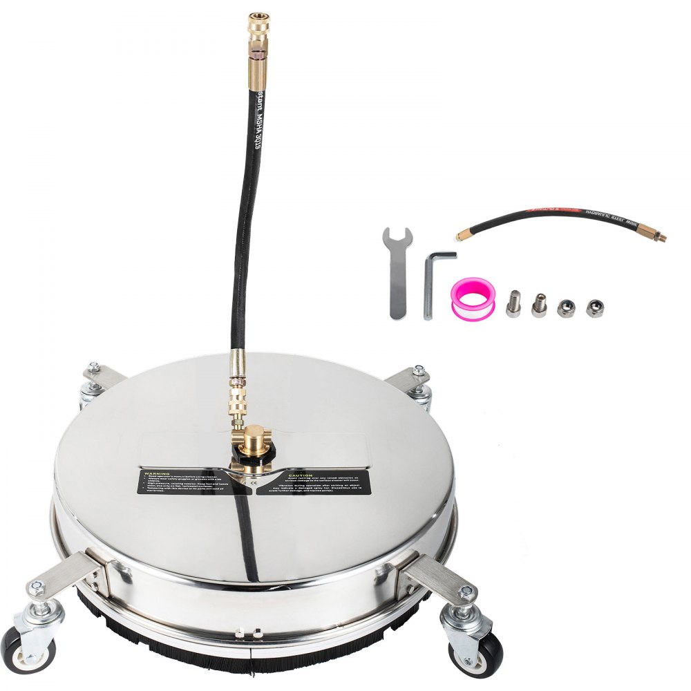 VEVOR Limpiador de Superficies a Presión, 4000 psi 15 x 45 cm Limpiador de Superficie Giratoria, Acero Inoxidable Limpiador de Superficies Planas para Terrazas, Patios, Aceras, Entradas para Vehículos