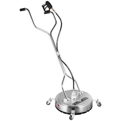 Limpiador de superficies VEVOR Limpiador de superficies planas de 18 pulgadas para lavadora a presión Presión de 4000 psi con conector rápido de 3/8 Limpiador de superficies con ruedas 10.5GPM Varilla giratoria de acero inoxidable y 3 boquillas para patio